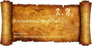 Korsunsky Noémi névjegykártya